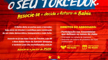 Imagem Campanha de associação em massa do Bahia começa nesta quinta-feira