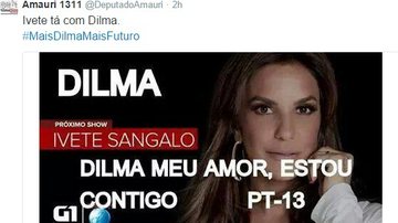 Imagem Aliados propagam cartaz falso de Ivete Sangalo anunciando apoio a Dilma 